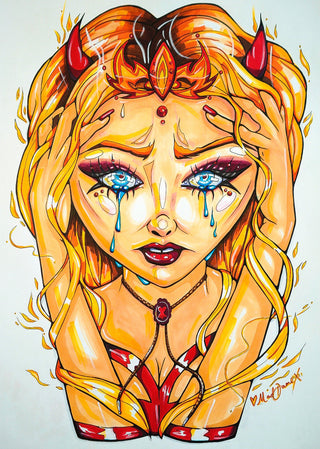 SAD GIRL - A4 Custom Drawing