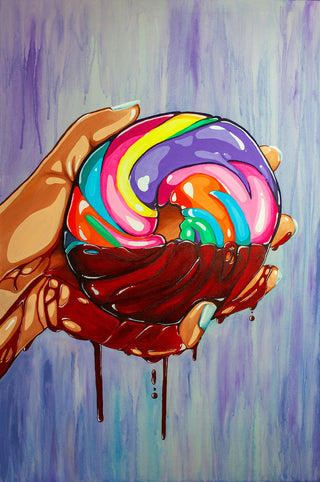 Rainbow Bagel Painting Print