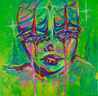 Sad Girl Clown Green ORIGINAL